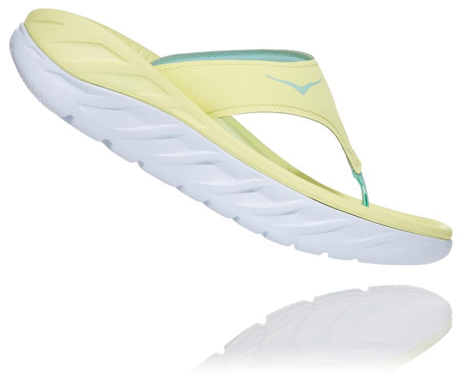 Hoka One One Sandalen Dames - Ora Recovery Flip - Geel/Wit - IX5807126